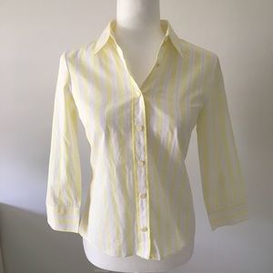Anthropologie Elevenses NWT Yellow Striped Blouse